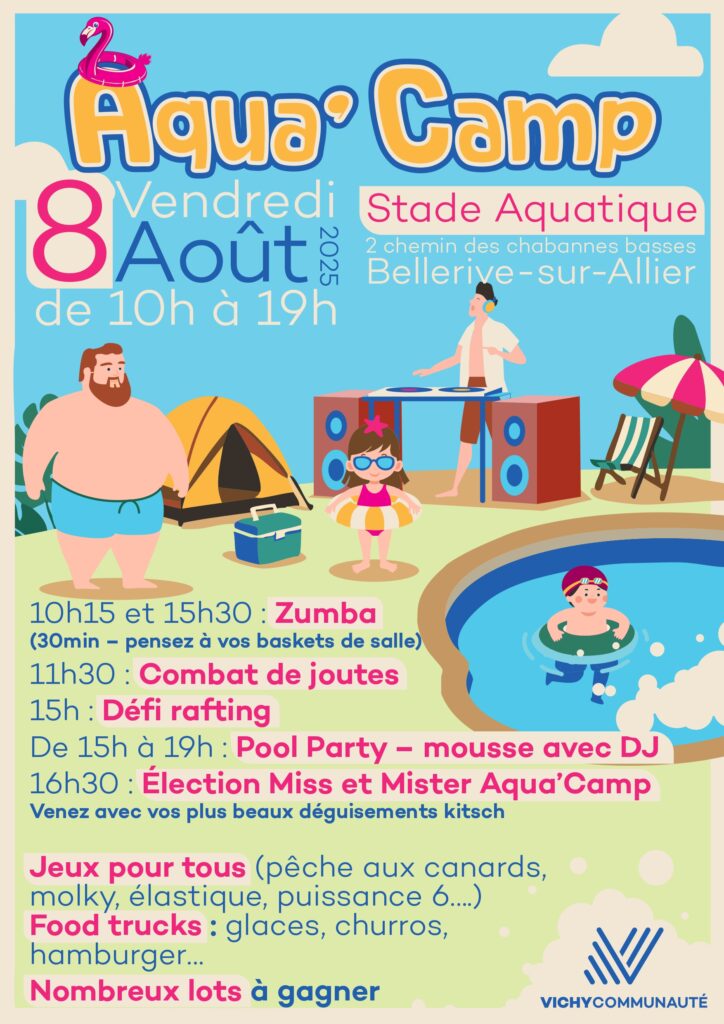Programme de la journée Aqua'Camp au Stade Aquatique